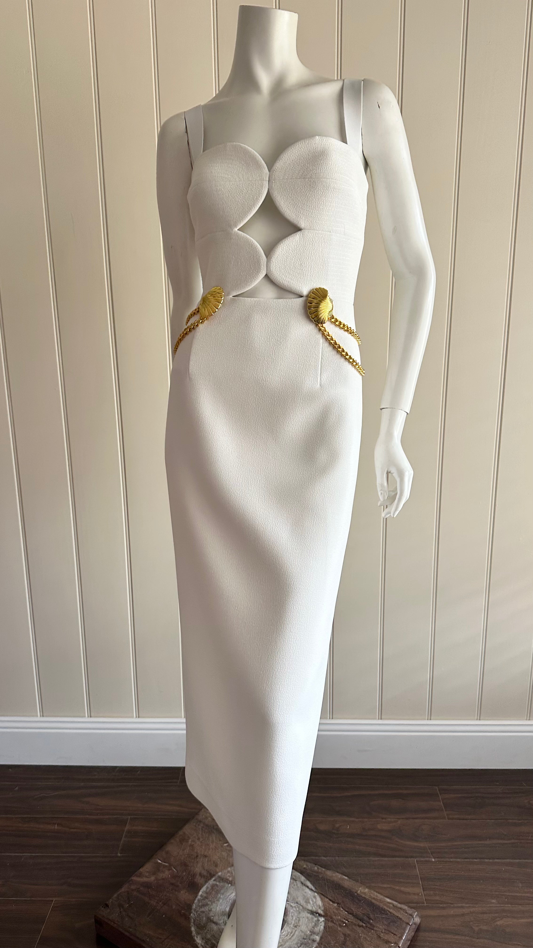 rebecca vallance chelsea midi dress Rebecca Vallance Chelsea Cut-Out Midi Dress - White