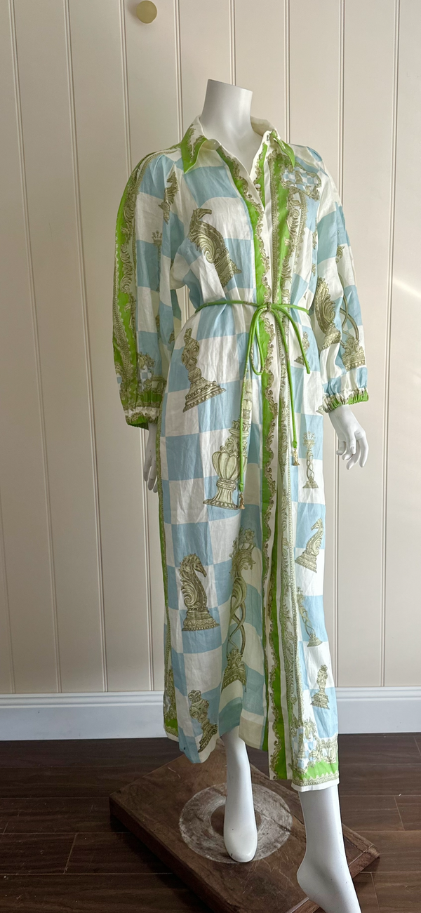 Alemais Checkmate Maxi Shirtdress Size 14-16