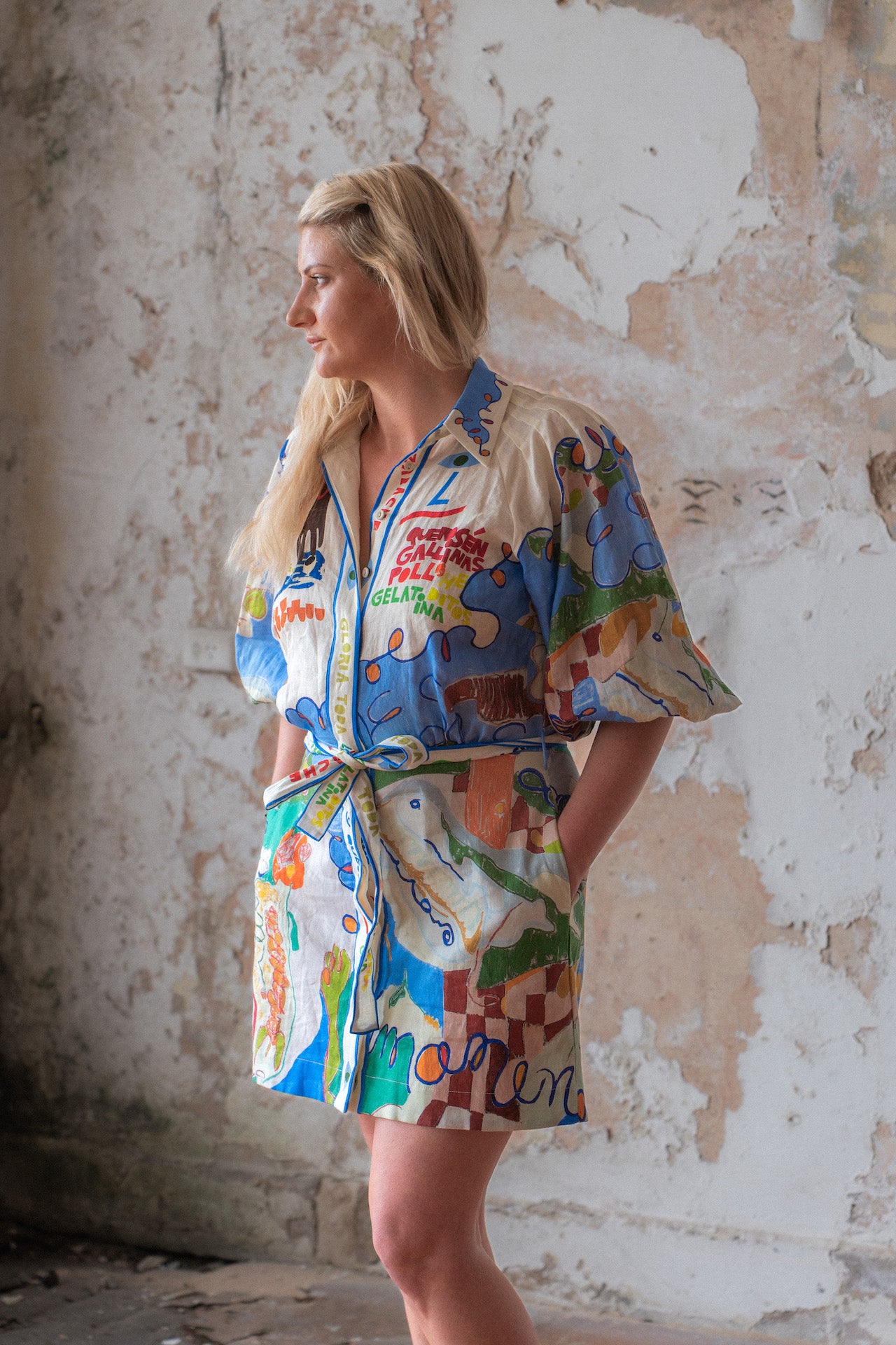 Alemais Nadia Mini Shirtdress Multi Size 12