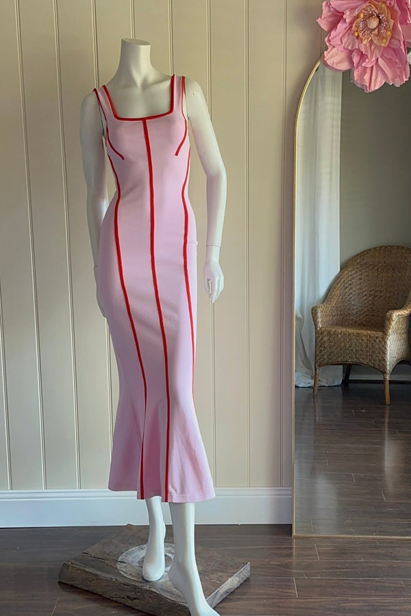 By Johnny Belle Contrast Piping Knit Midi Dress Size 10