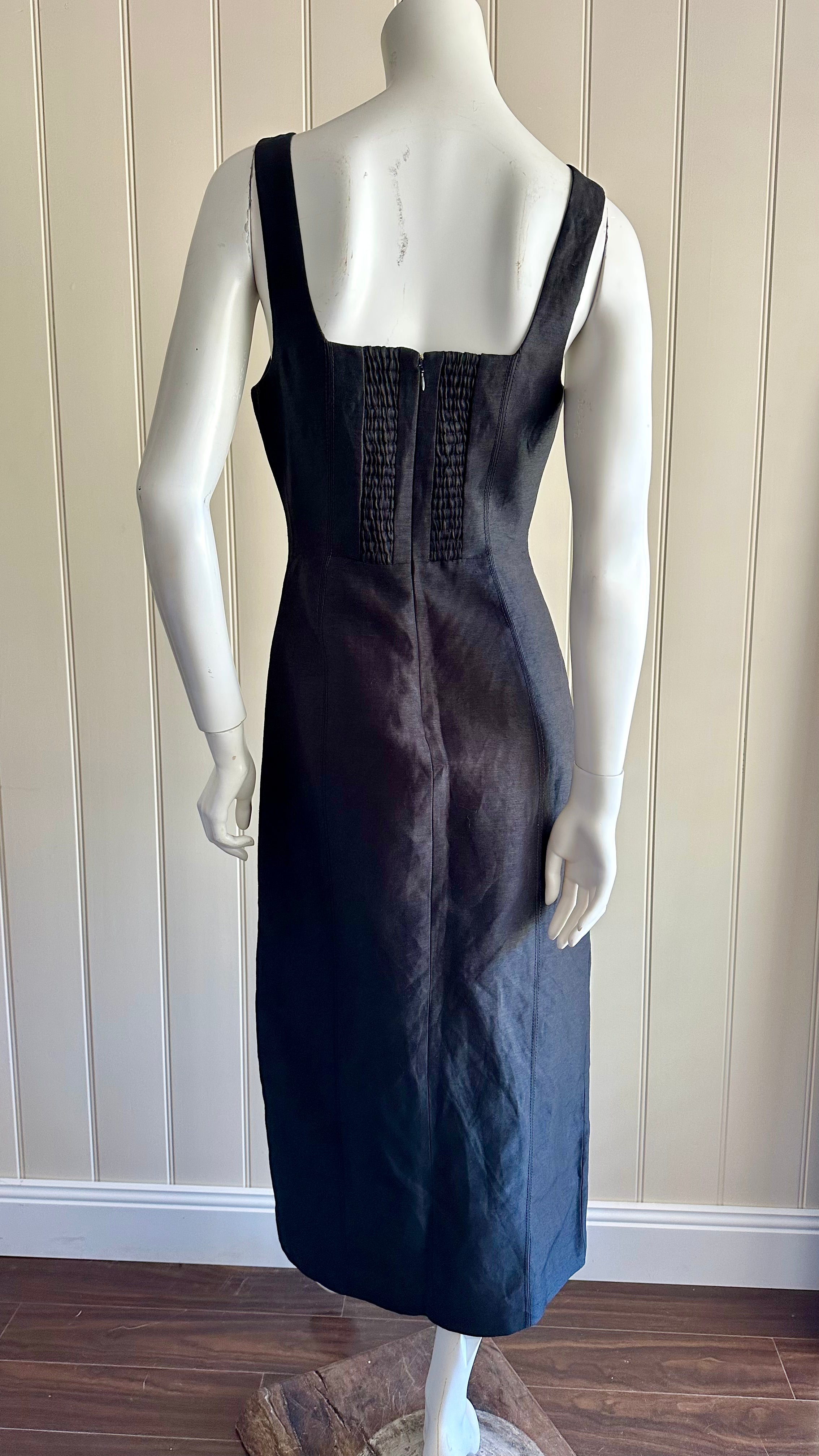 Aje Flourish Midi Dress Size 8 Black