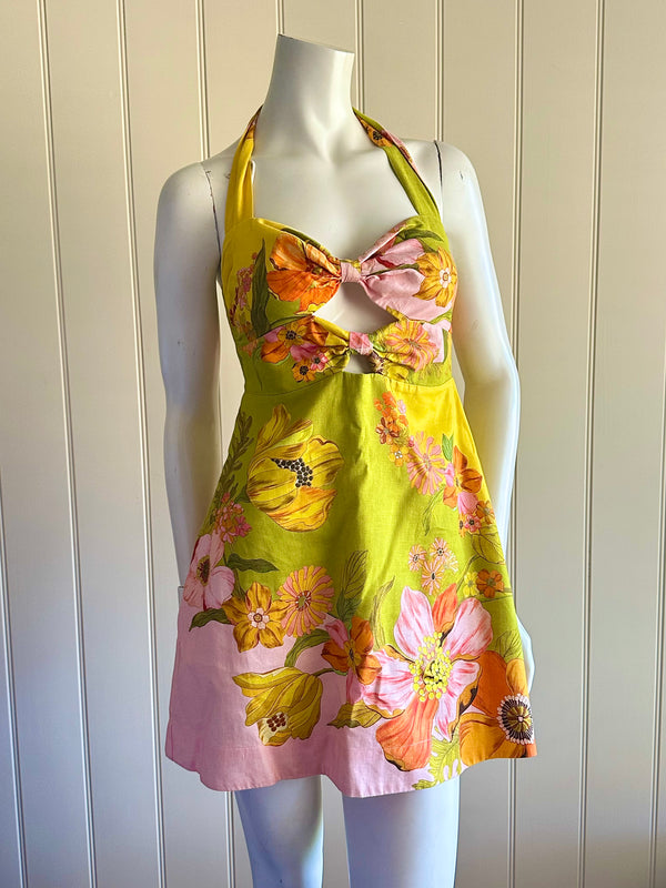 Alemais Silas Halter Mini Dress Size 10