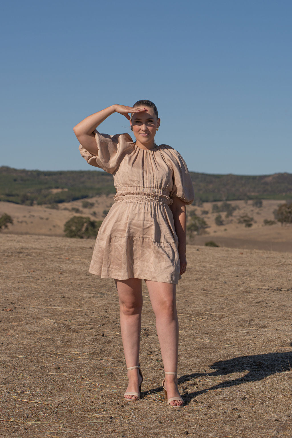 Aje Solitude Cutout Mini Dress Size 8 Short Puff sleeve