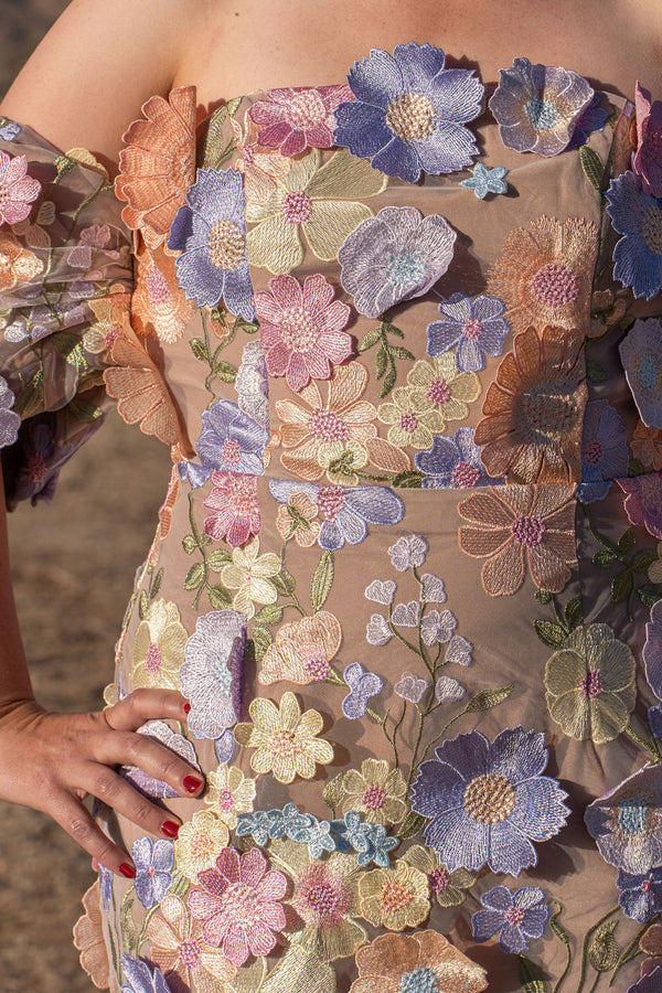 Elliat Perry Embellished Mini Dress Size L 12 Purple off Shoulder