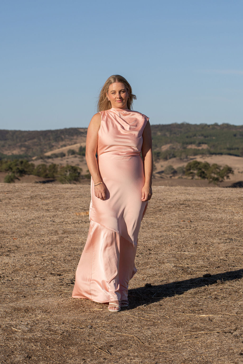 Significant other Lana Maxi Dress Size 16 Peach High cowl neck