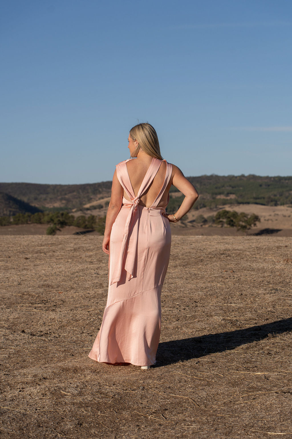 significant other lana maxi dress Significant other Lana Maxi Dress Size 16 Peach High cowl neck – An Evening Bird Dress Hire