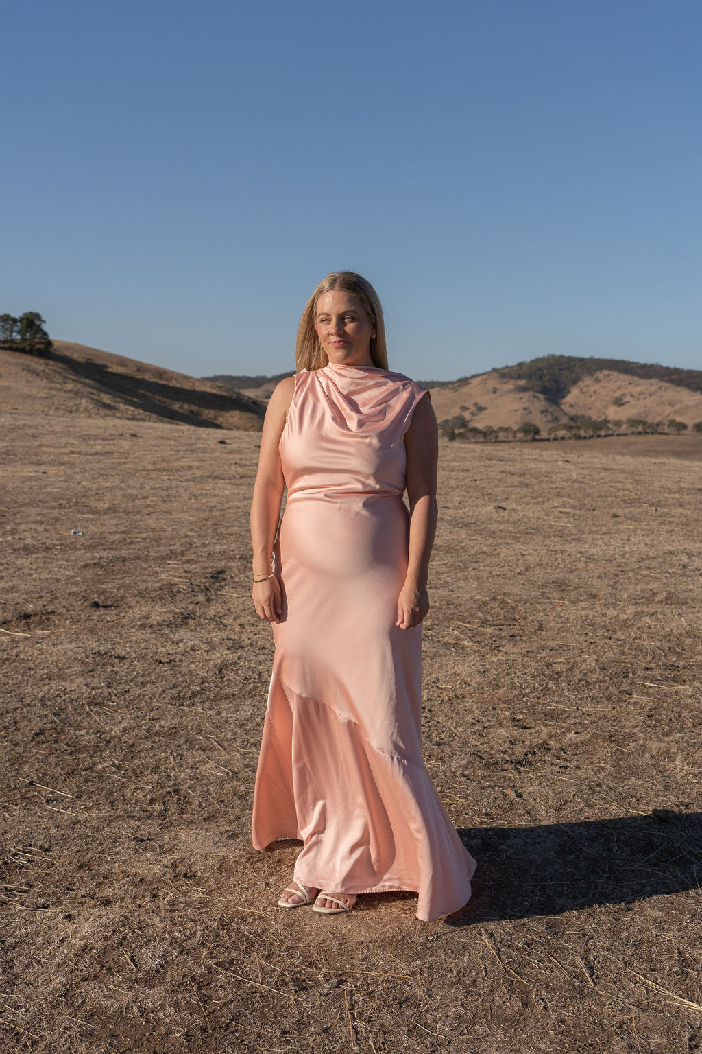 Significant other Lana Maxi Dress Size 16 Peach High cowl neck