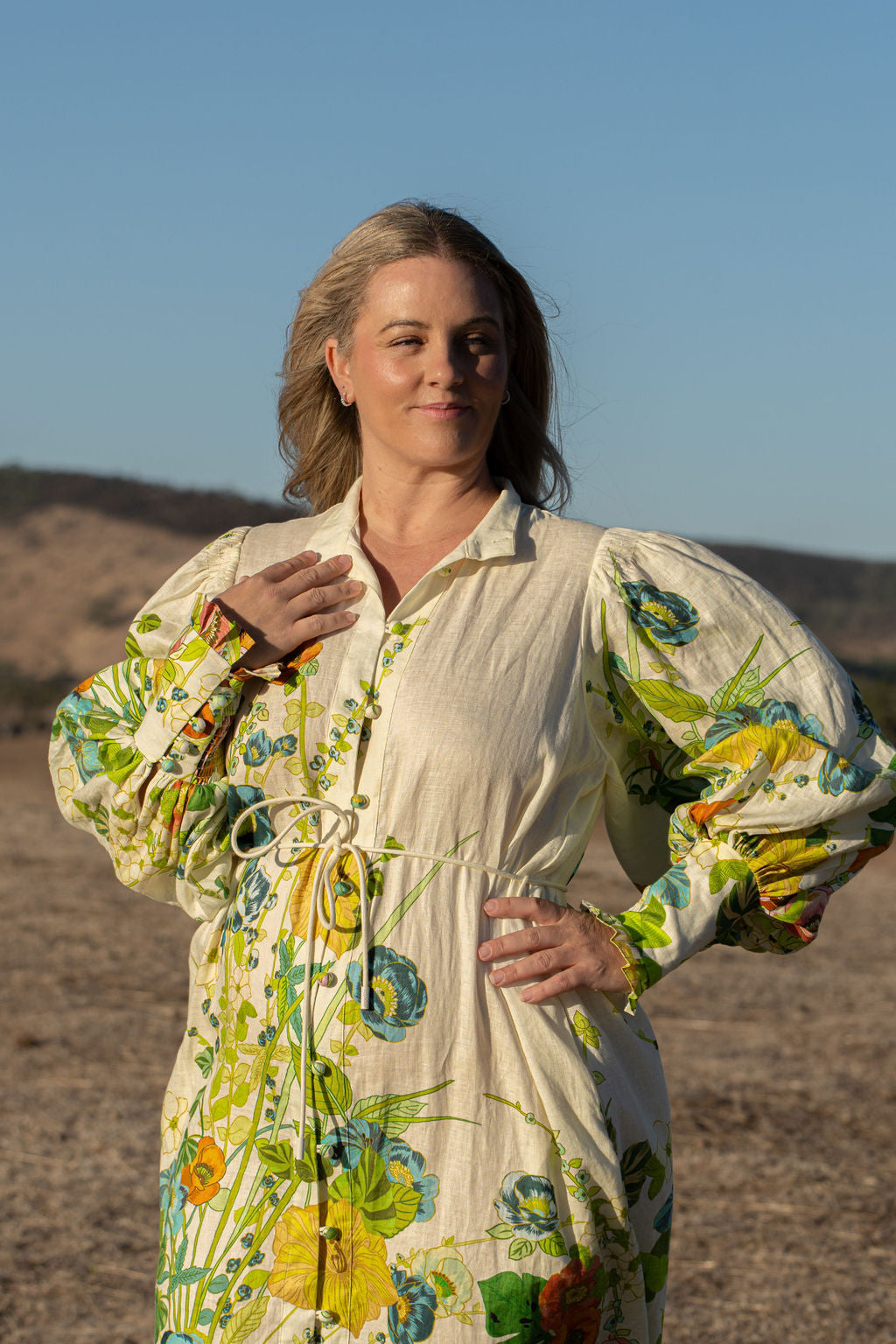 Alemais Constance Maxi Shirt Dress Size 14 16 Long Sleeve
