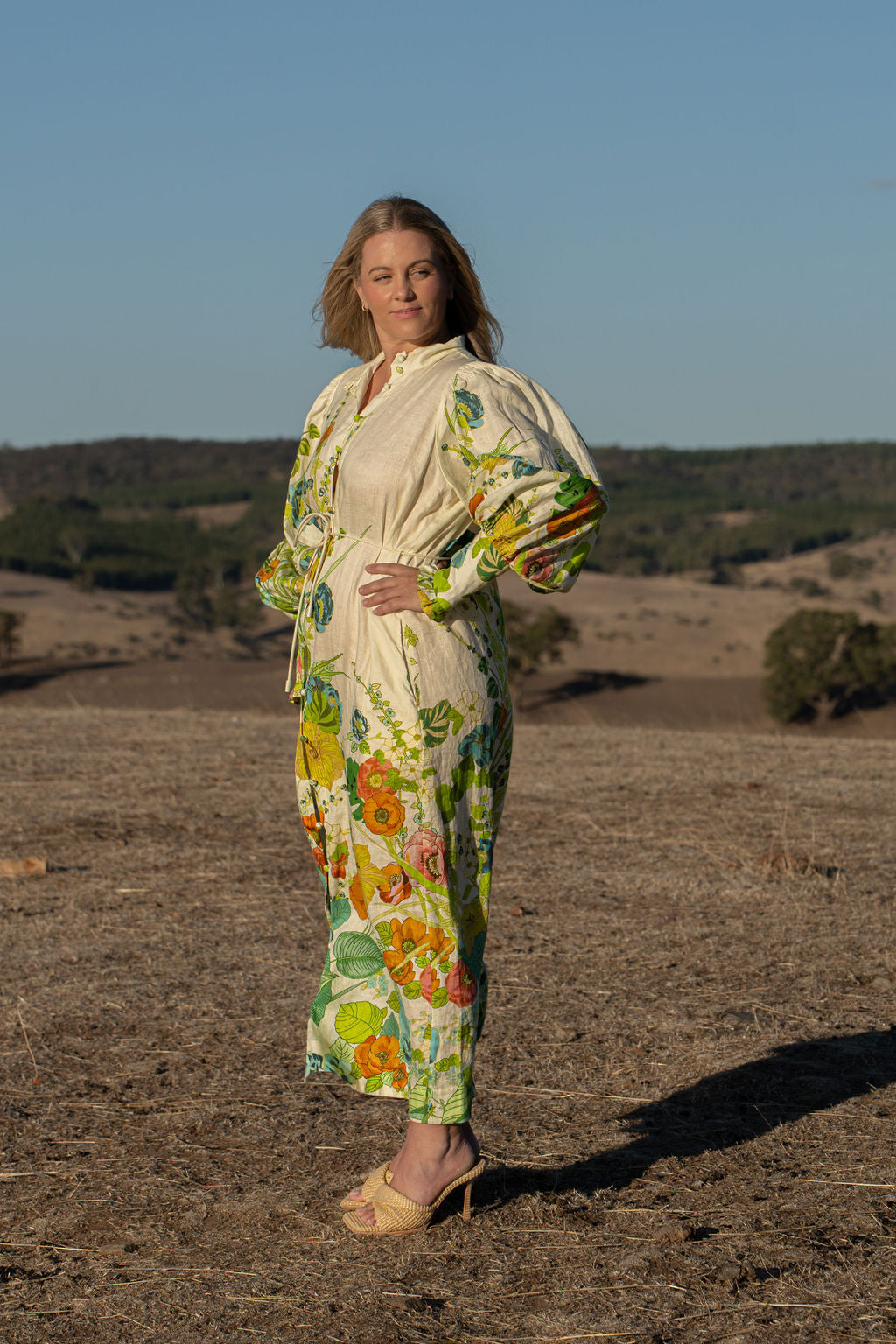 Alemais Constance Maxi Shirt Dress Size 14 16 Long Sleeve