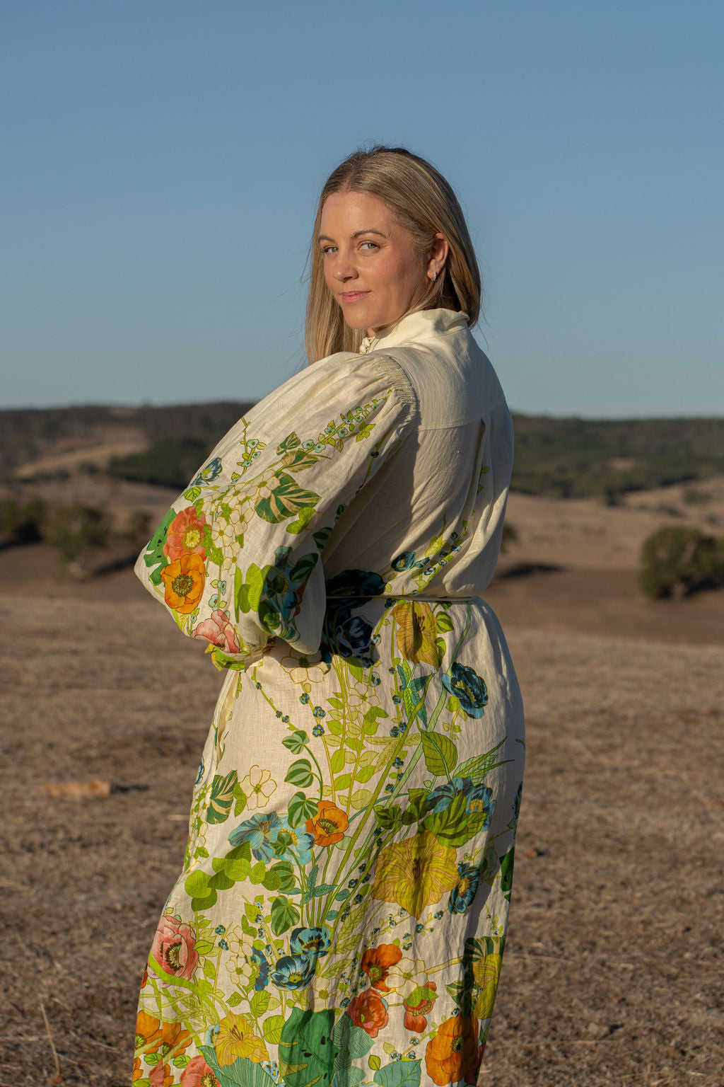 Alemais Constance Maxi Shirt Dress Size 14 16 Long Sleeve