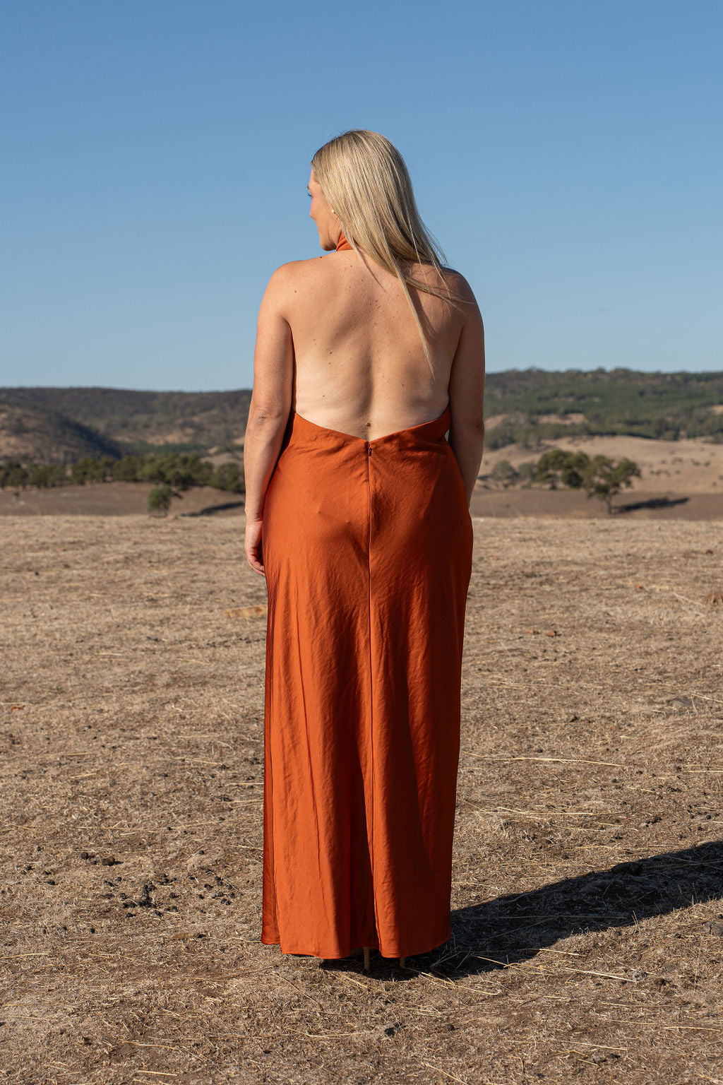 Significant other halter maxi dress Rust orange Size 16