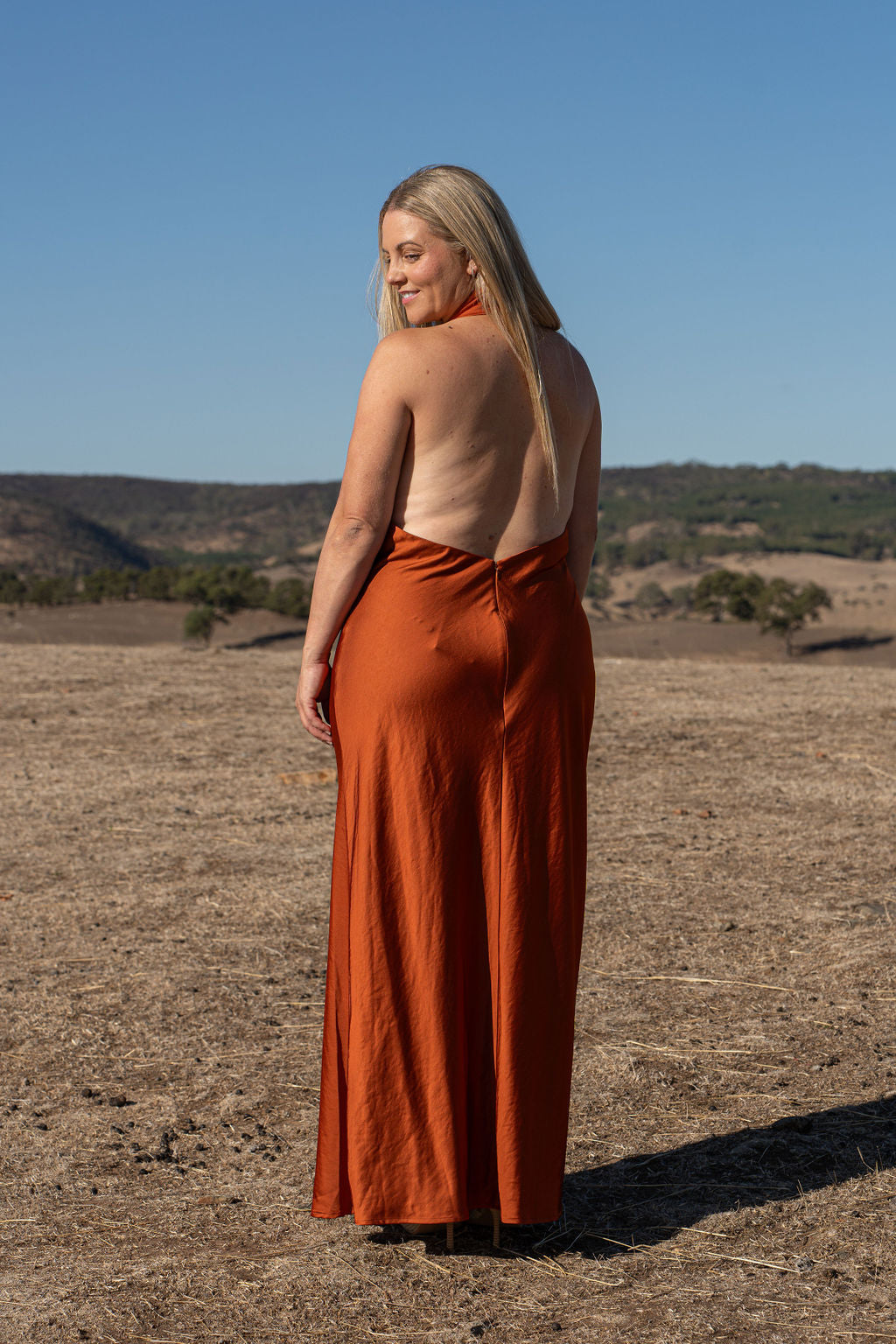 Significant other halter maxi dress Rust orange Size 16