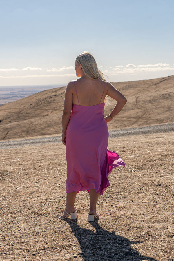 Acler Ruffle Midi dress size 14 pink