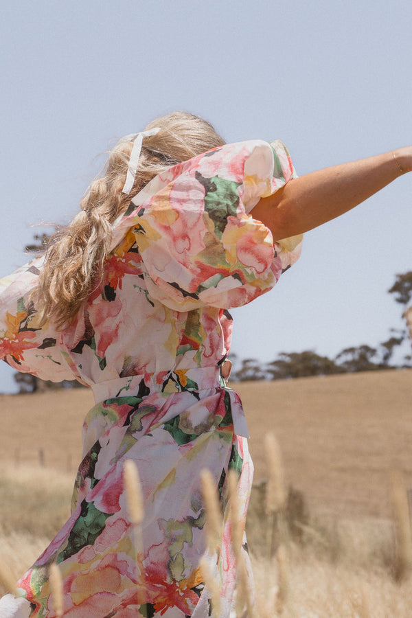 Acler Clayton Maxi Dress Daphney Posy Size Au 12 14